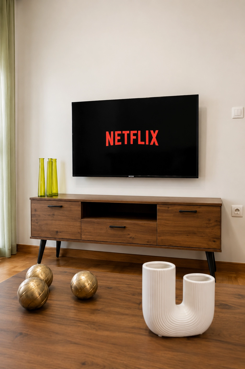 Smart TV με Netflix στο σαλόνι του Casa Aphrodite